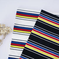 Striped linen feeling single jersey fabric yarn dyed 100 cotton fabric for t-shirt